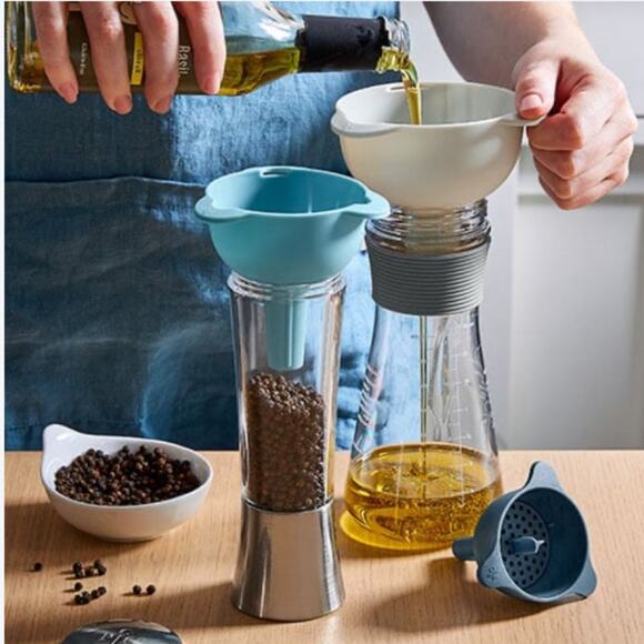 Pampered Chef Bundle Funnel/Strainer Set 5n1 Opener Kitchen Tools - Picture 5 of 9